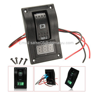 Voltmeter Battery Test Panel Rocker Switch Dpdt/on-off-on for Marine Boat RV ATV 5-30V DC